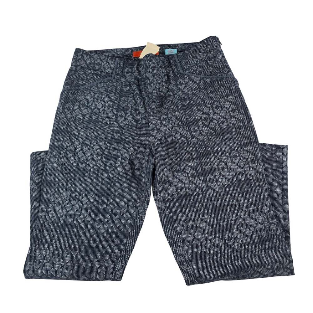 Cartonnier Anthropologie Charlie Trouser Navy Geometric Jacquard Pants Size 6